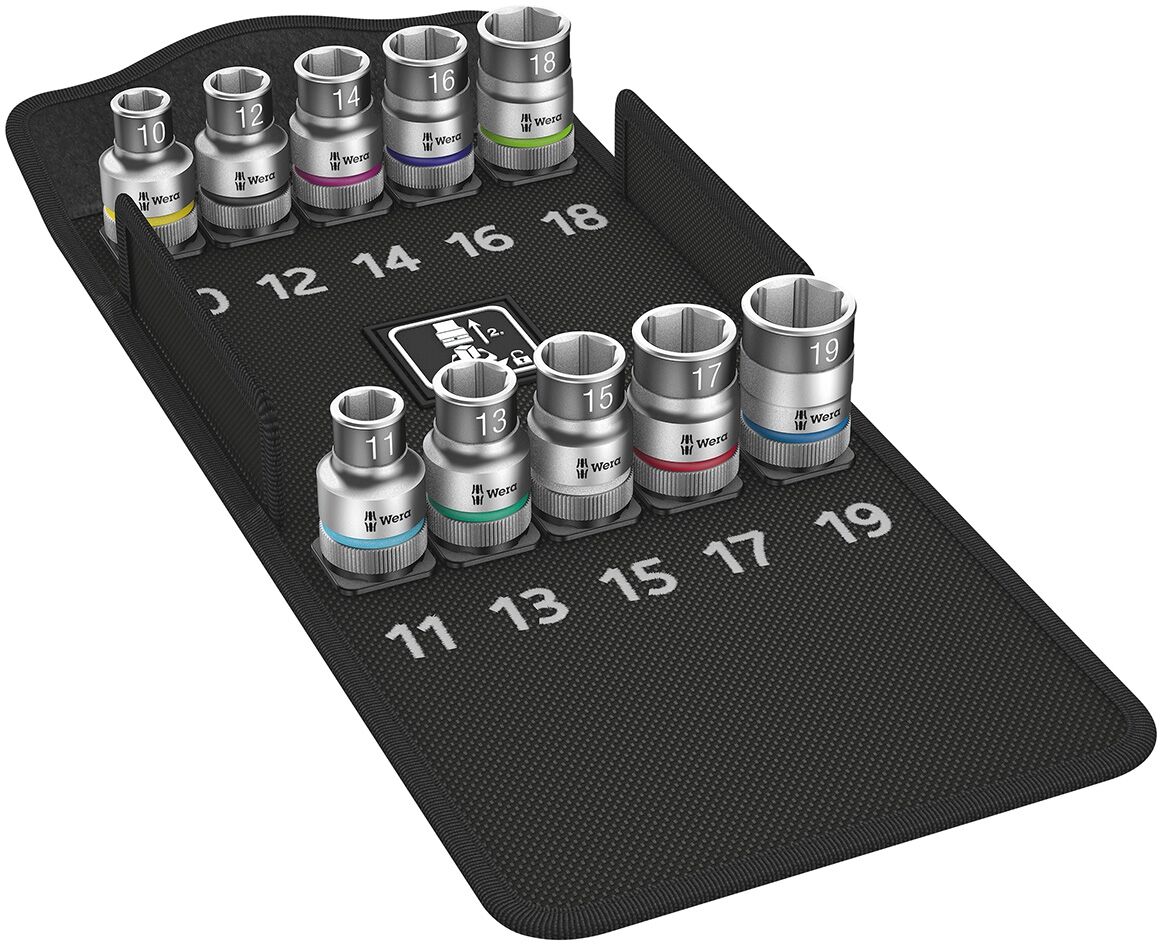 WERA Steckschl.Eins.-Grt. 1/2" 10tlg. Haltefunk. WERA Steckschl.Eins.-Grt. 1/2" 10tlg. Haltefunk.