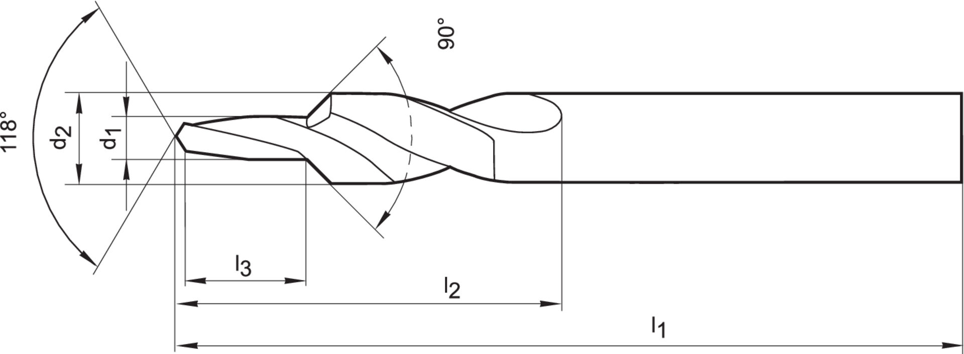FORMAT Kurzstufenbohrer 90 Grad HSS KL M 3 FORMAT Kurzstufenbohrer 90 Grad HSS KL M 3
