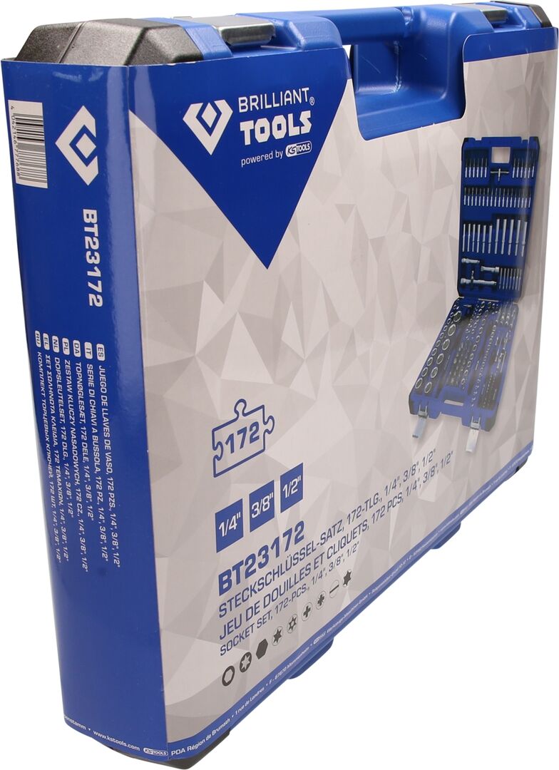 BRILLIANT TOOLS Steckschlüssel-Satz 172-tlg. 1/4" 3/8" 1/2" BRILLIANT TOOLS Steckschlüssel-Satz 172-tlg. 1/4" 3/8" 1/2"