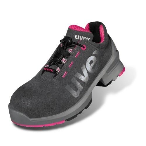 UVEX 1 ladies Sicherheits-Halbschuh Gr.37 W11 S2 ESD SR grau/pink 8562.8