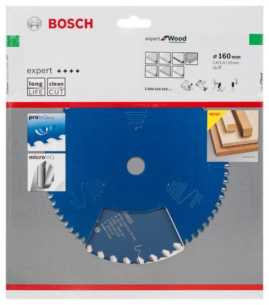 BOSCH Kreissägeblatt HW Expert 160x20x2,6 36T
