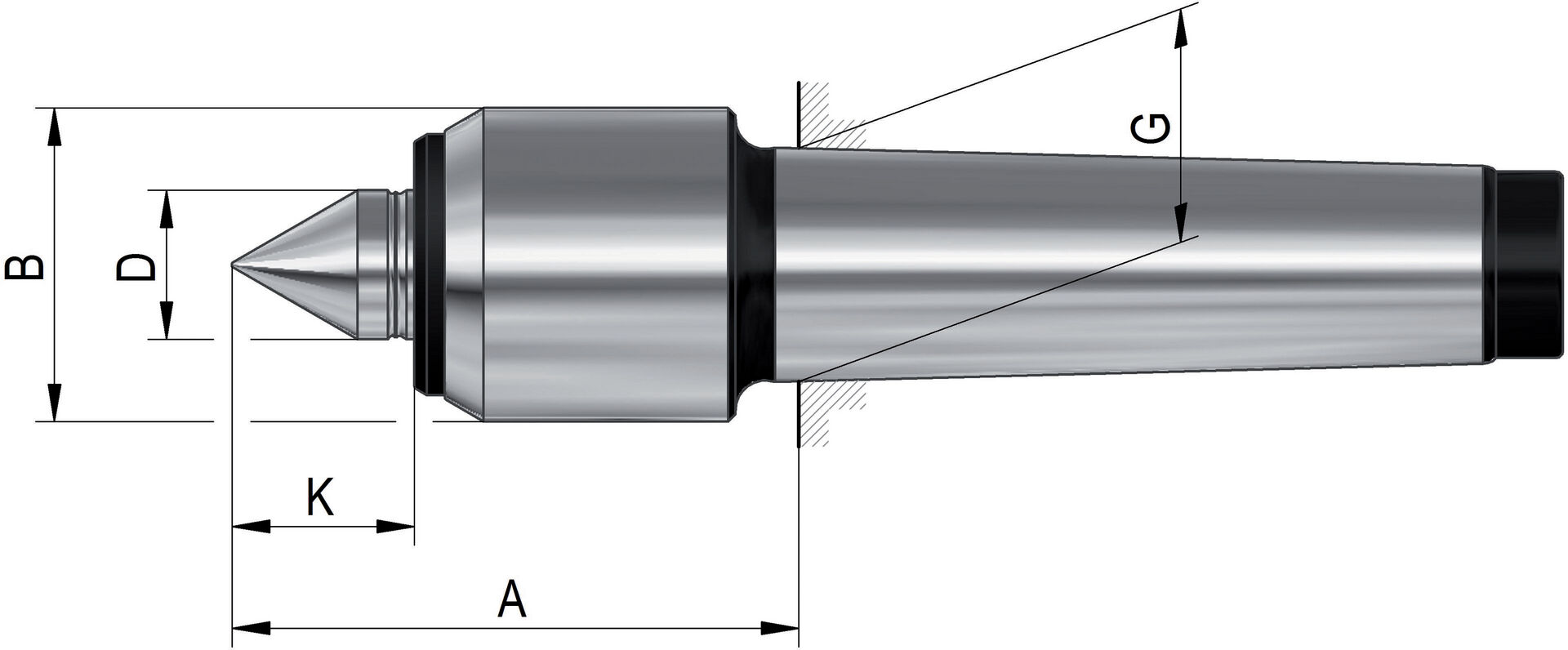 RÖHM Körnerspitze mitlaufend 600 Gr. 02 MK 2 RÖHM Körnerspitze mitlaufend 600 Gr. 02 MK 2