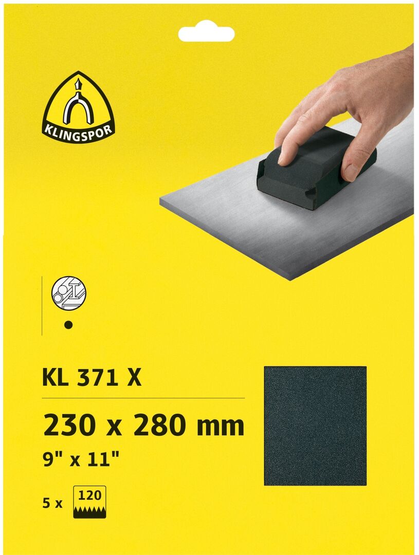 KLINGSPOR KL 371 X S.a.U. Bogen K. 40, SB-Reiter 5er Pack 230 x 280 mm