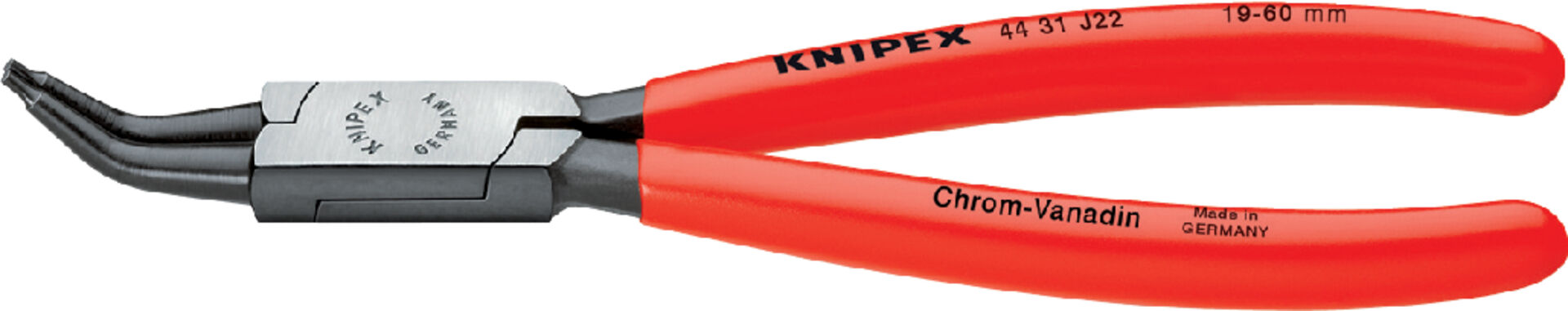 KNIPEX 44 31 J12 Sicherungsringzange f. Innenr. in Bohr. 45° atra. 140 mm