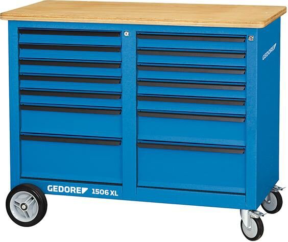 GEDORE Rollwerkbank 1,25m breit mit 2x 7 Schubladen 1506 XL 2511 2528088