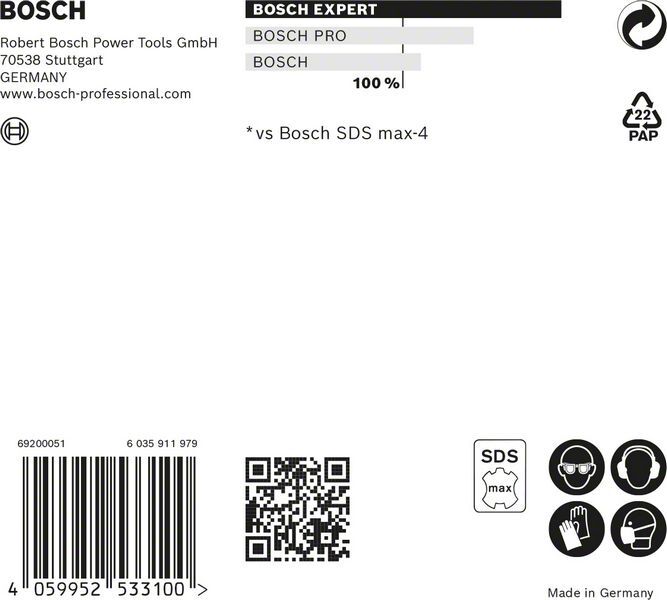 BOSCH Hammerbohrer SDS max-8X EXPERT 22x800x920mm BOSCH Hammerbohrer SDS max-8X EXPERT 22x800x920mm
