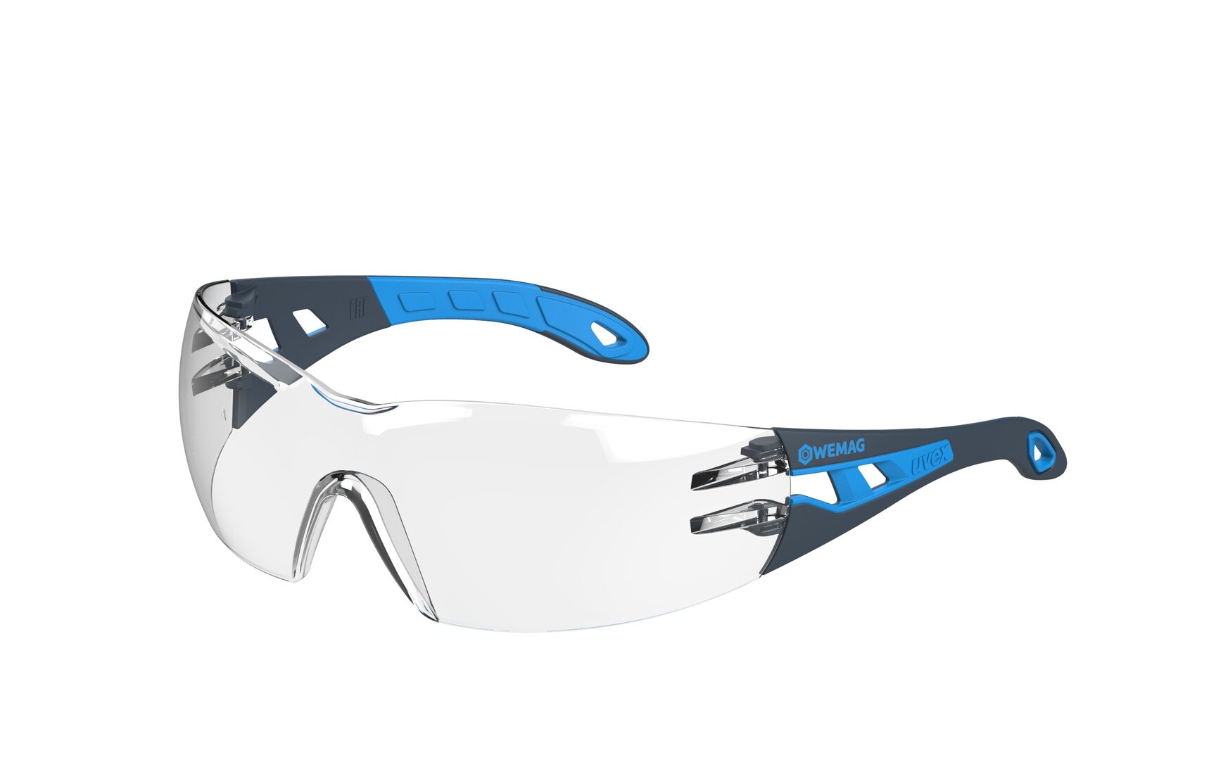 UVEX Schutzbrille pheos WEMAG Edition ETC AF klar anthrazit/blau 9192.415