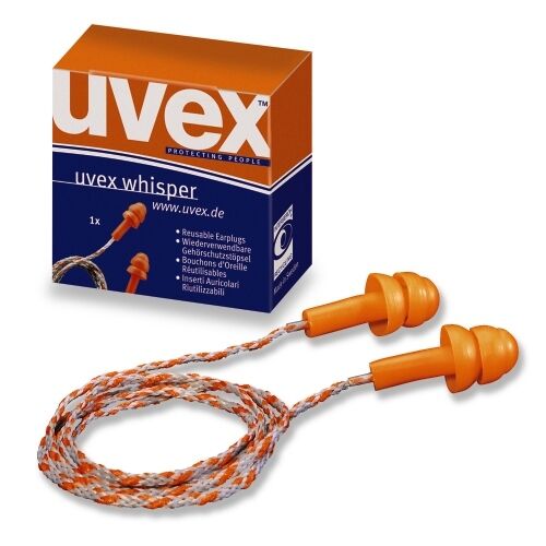 UVEX Gehörschutzstöpsel whisper orange SNR22dB Kordel Minibox, 2111.201