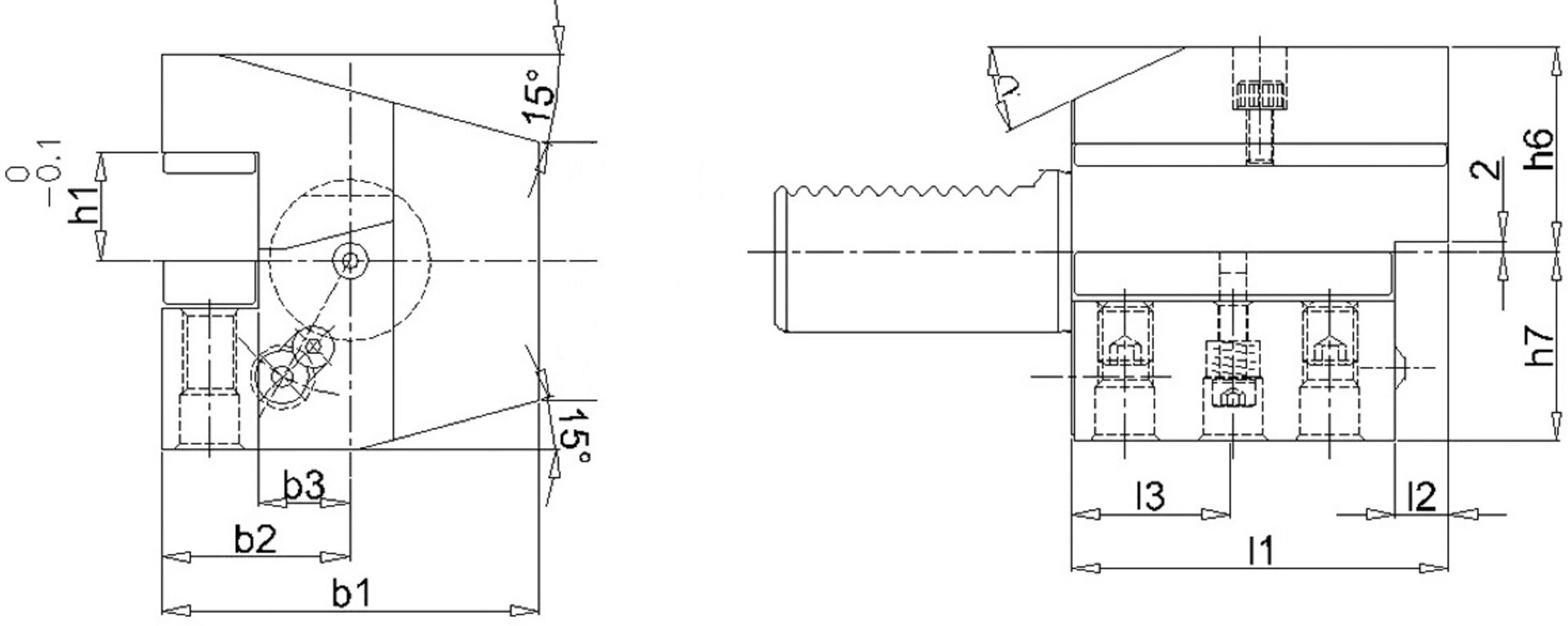 VDI Axial Werkzeugh. Li. C4 30x20mm Überk.