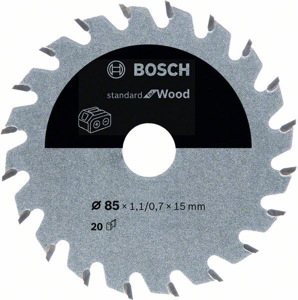 BOSCH Kreissägeblatt Standard for Wood 85x15x1,1/0,7mm 20 Z