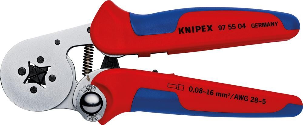KNIPEX 97 55 04 Selbsteinstellende Crimpzange f. Aderendhülsen verc. 180 mm