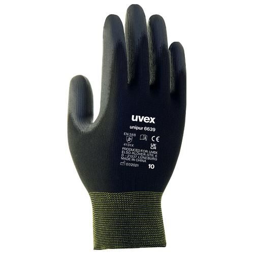 UVEX Montage-Handschuh unipur 6639 Gr. 10 PU schwarz, 6024.8