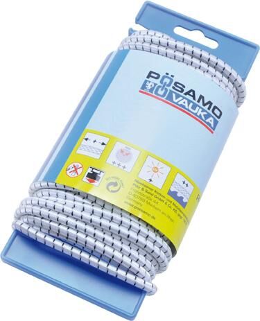 Gummiseil, Ø 5,0mm, schwarz/weiss, Meter/Haspel: 15 Gummiseil, Ø 5,0mm, schwarz/weiss, Meter/Haspel: 15