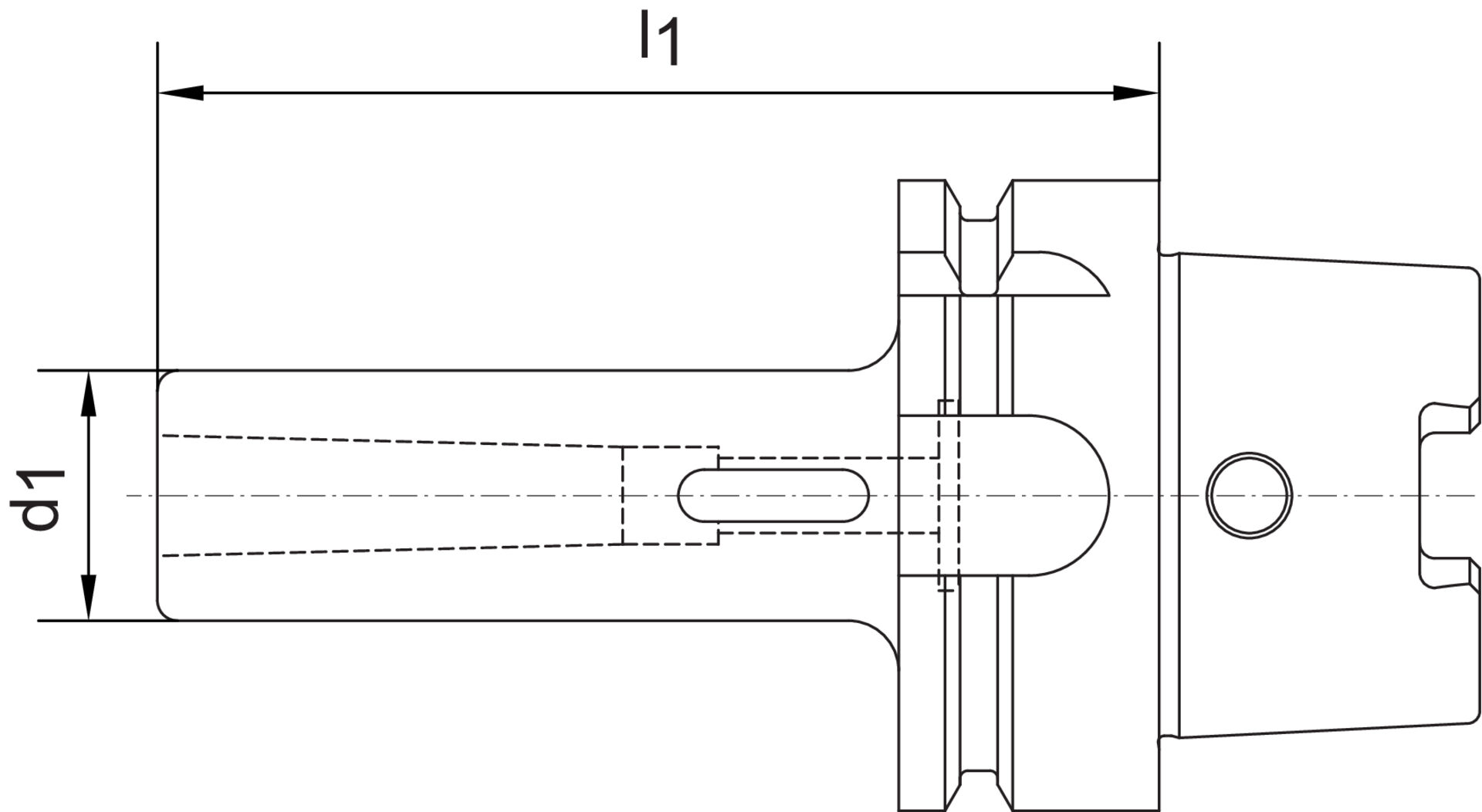 Zwischenh.Form-D D69893A HSK-A 63 MK2x120mm Haimer