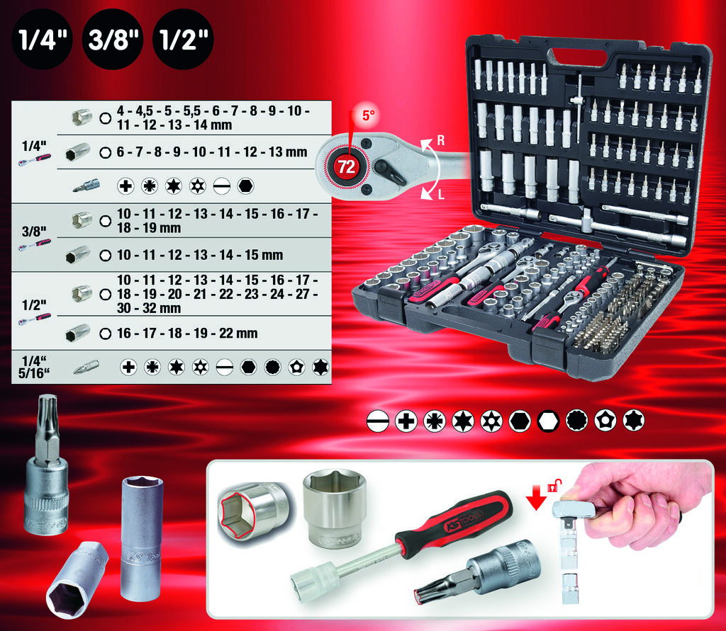 KS TOOLS Steckschlüssel- und Lampen-Set 195-tlg. + 48-tlg. + Lampe + Brett KS TOOLS Steckschlüssel- und Lampen-Set 195-tlg. + 48-tlg. + Lampe + Brett