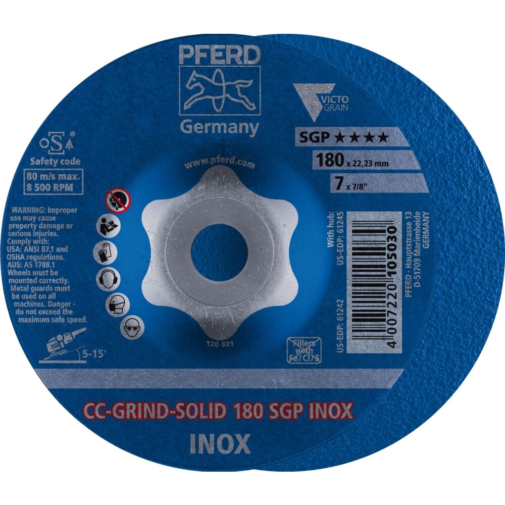 PFERD Schleifscheibe CC-Grind-Solid SGP INOX  180mm