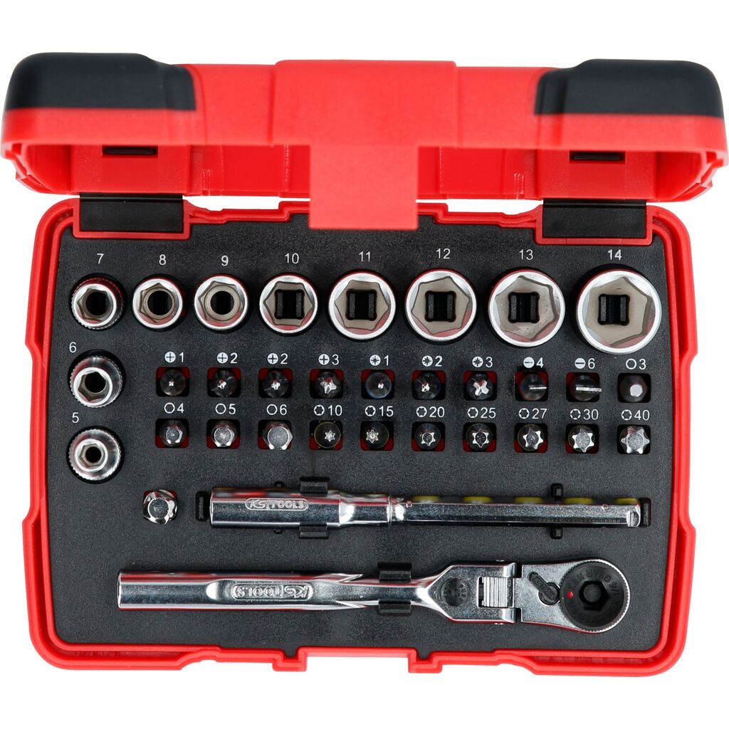 KS TOOLS 1/4" Bit-Stecknuss-Box TORSION power 33-tlg.