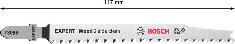 BOSCH Stichsägeblatt T308B EXPERT Wood 2-Side Clean VE 25