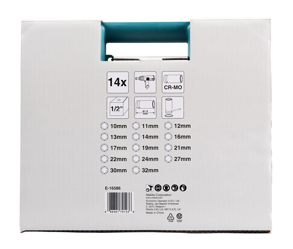 MAKITA Steckschl.-Set 14-tlg. 1/2" E-16586