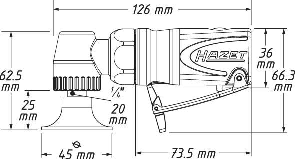 HAZET Mini Tellerschleifer, abgewinkelt 9033M-11