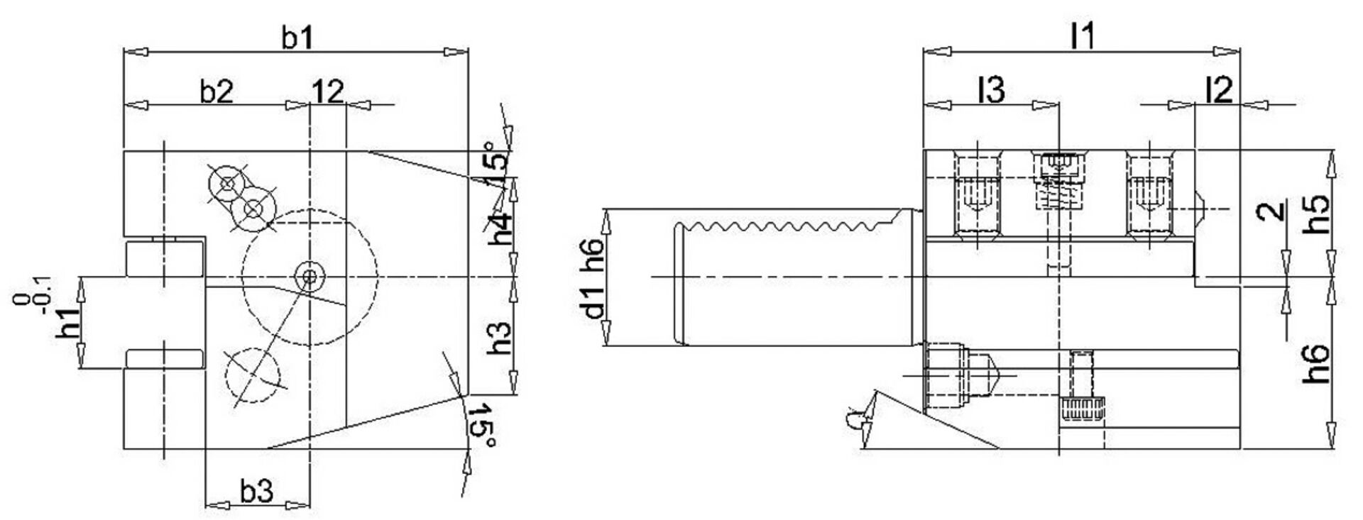 VDI Axial Werkzeugh. Li. C2 40x25mm