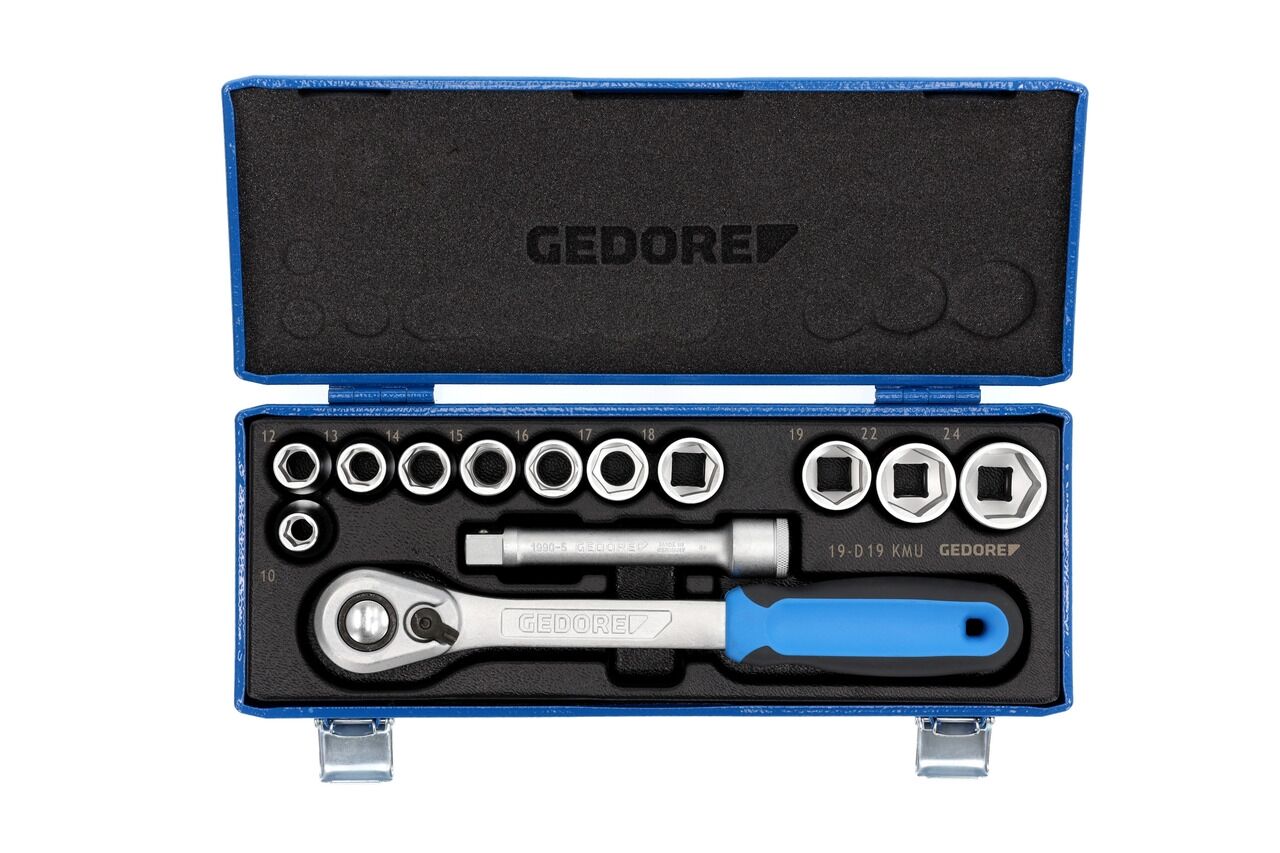GEDORE Steckschlüssel-Set 1/2" 13-tlg 6-kant 10-24mm 19 KMU-20 2545810 GEDORE Steckschlüssel-Set 1/2" 13-tlg 6-kant 10-24mm 19 KMU-20 2545810