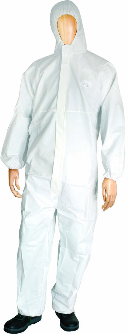 Einweg-Overall EN-1149-1 antistatisch weiß, 55 g/m2, Gr. 2XL