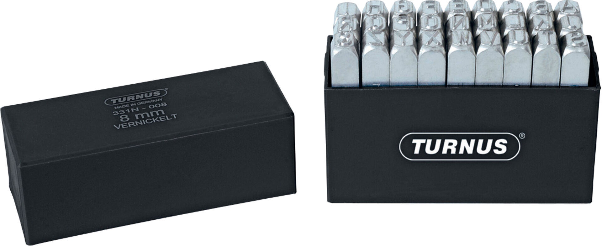 TURNUS Schlagbuchstabensatz vernickelt SH 12mm TURNUS Schlagbuchstabensatz vernickelt SH 12mm