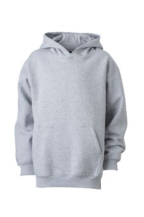JN Hooded Sweat Junior JN047K 80%BW/20%PES, grey-heather, Größe XS