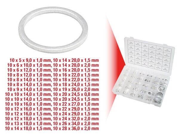 KS TOOLS Sortiment Alu-Dichtringe M5-M28, 300-tlg.