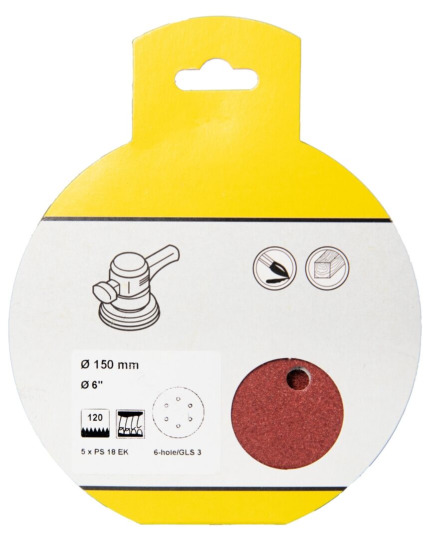 KLINGSPOR PS 18 EK Scheiben kletthaftend K. 40 Lochf. GLS3, SB, 5er Pack, 150 mm