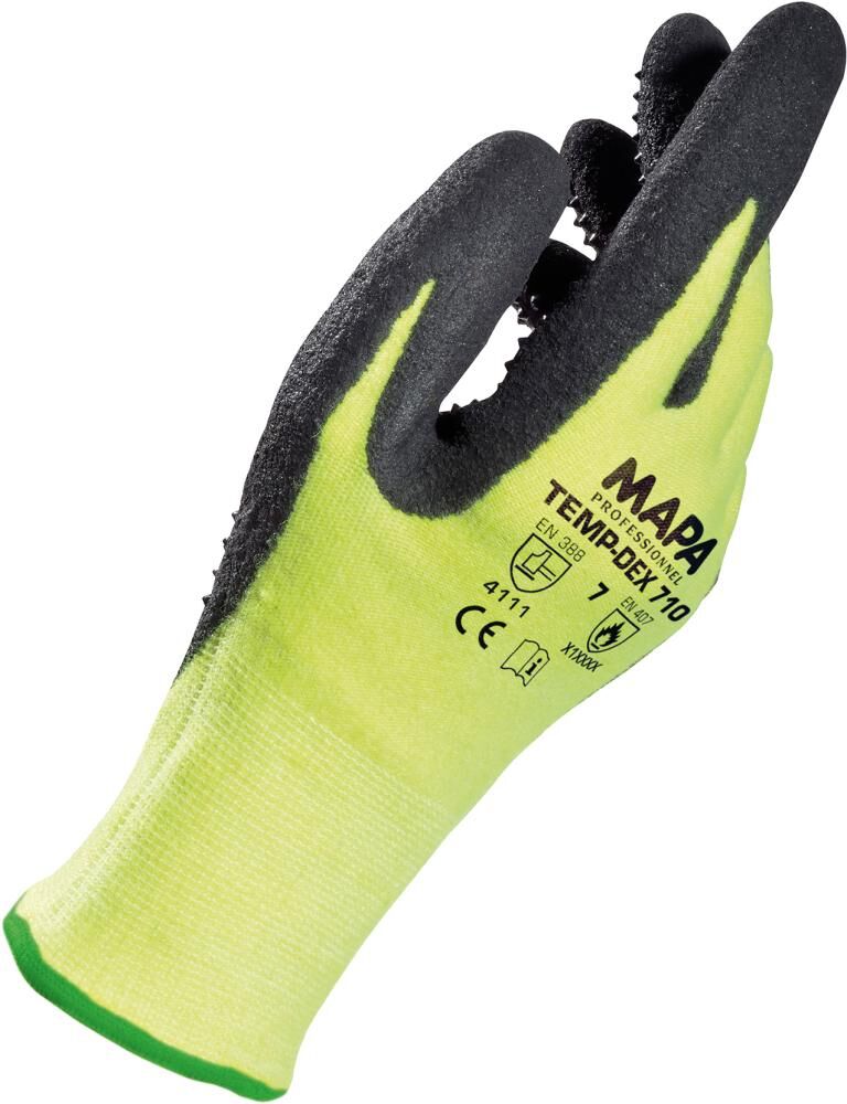Handschuh Temp-Dex 710, Gr. 9, gelb-schwarz