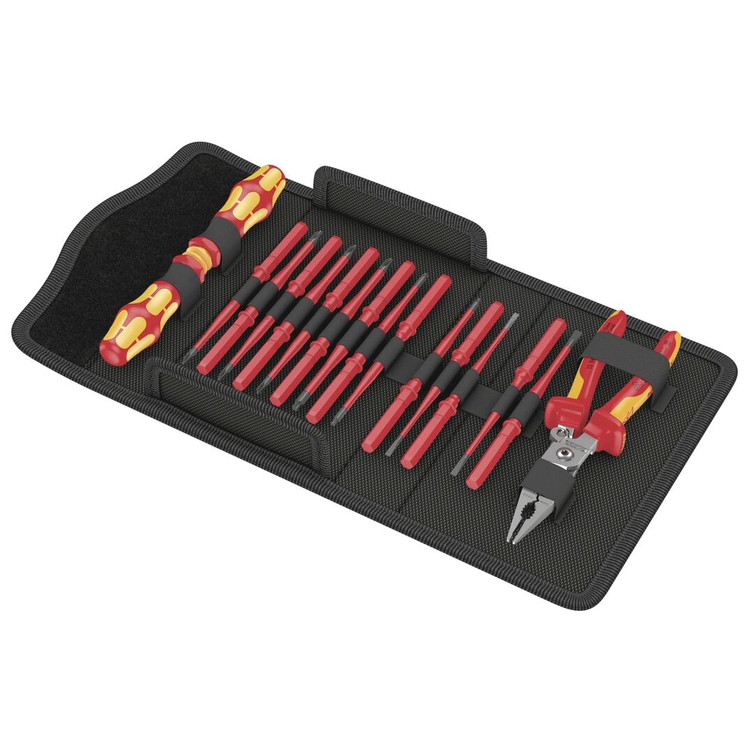 WERA Kraftform Kompakt VDE 17 extra slim VDE Schraubendreher-Set mit KNIPEX Zange
