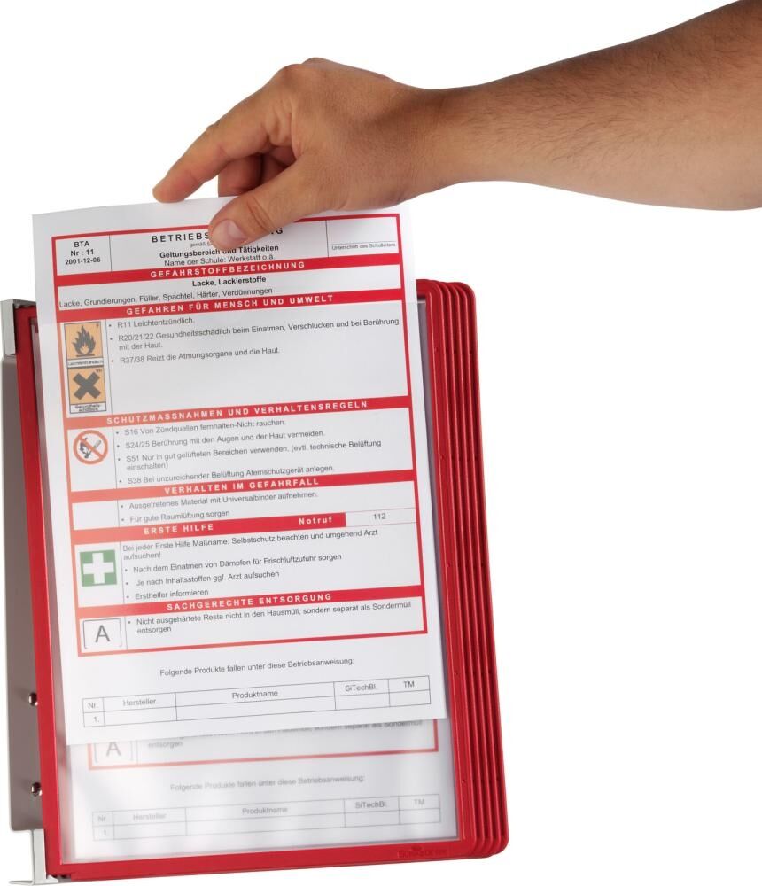 DURABLE Sichtafelsystem Vario Wall 5 rot 555103 DURABLE Sichtafelsystem Vario Wall 5 rot 555103