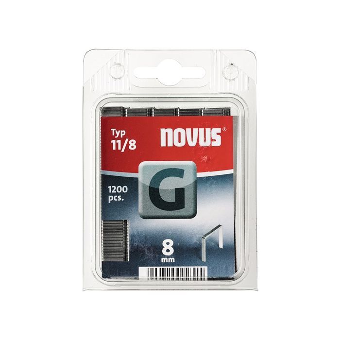 NOVUS Flachdrahtklammern Typ G 11/8 Klarsichtpack a 1200 Stück