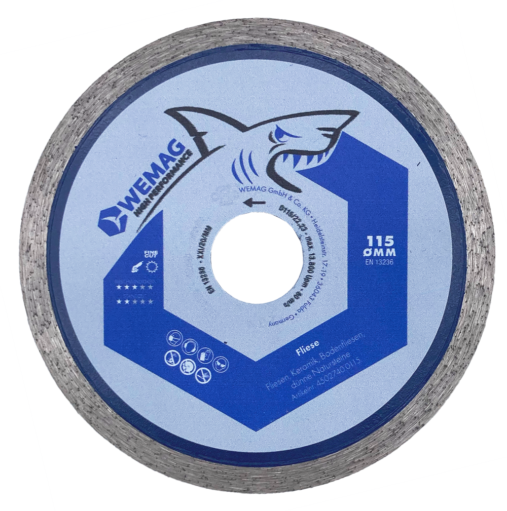 WEMAG HIGH PERFORMANCE WEMAG-HP Diamant-Trennscheibe FLIESE 115x22,23mm geschlossen 1,9x7mm