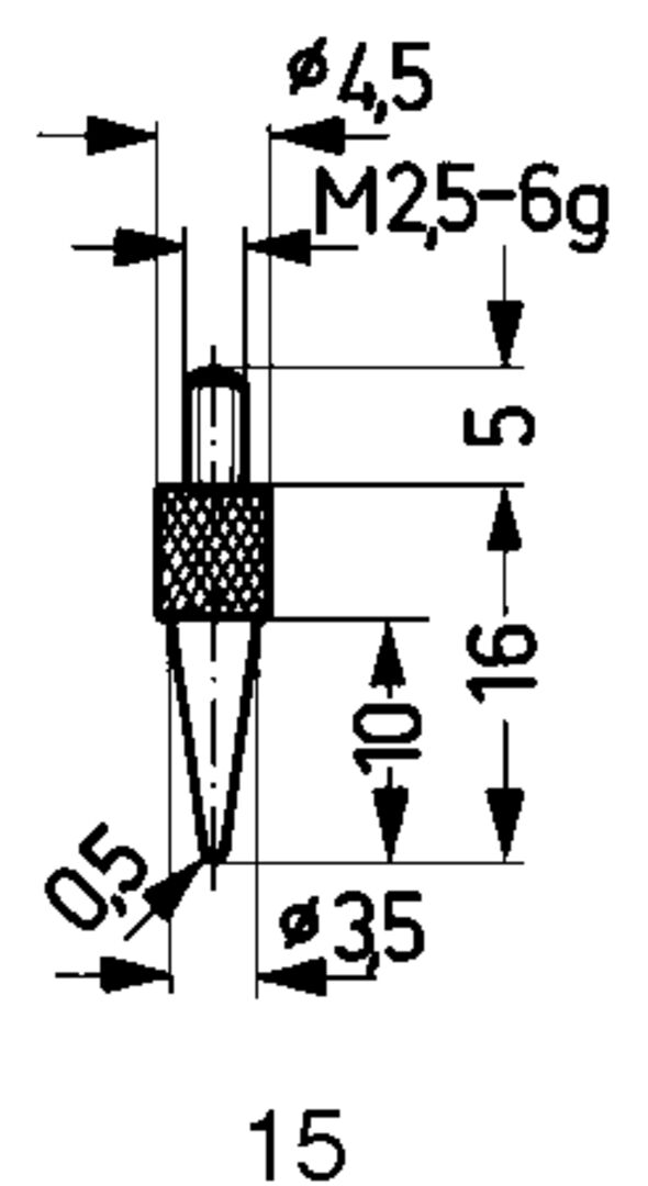 KÄFER Messeinsatz für Messuhren &Feinz. Stahl Abb.15/ 0,5mm