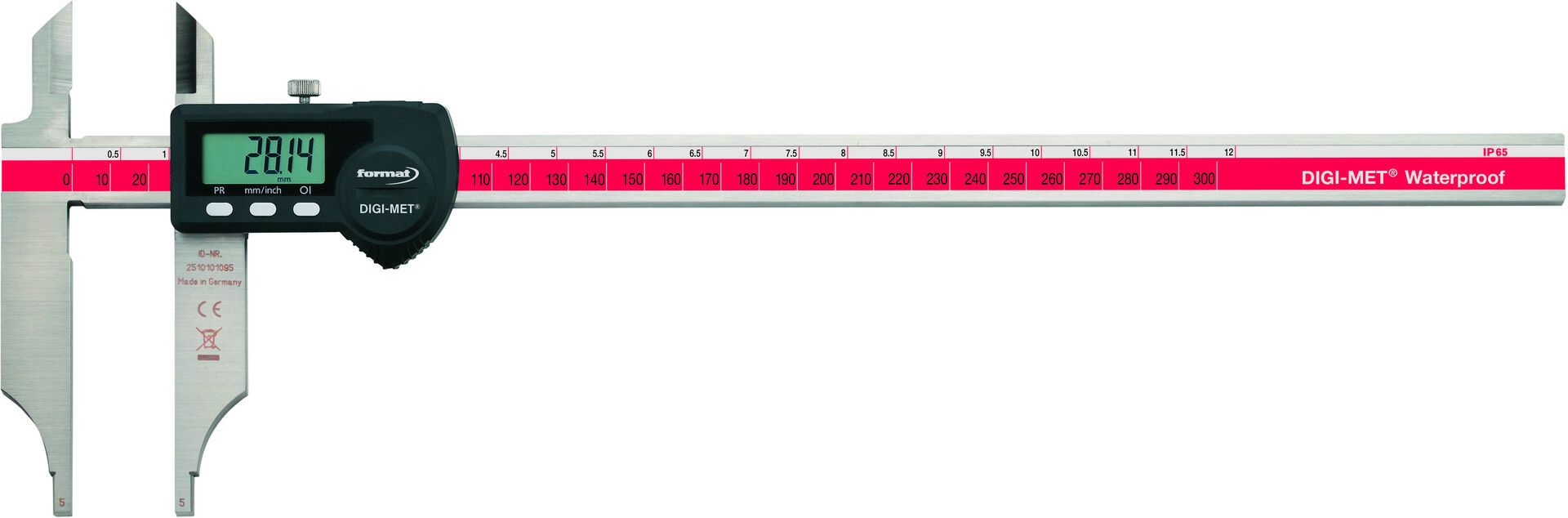 FORMAT Werkstattmessschieber IP65 digital mit Messspitzen 300 mm