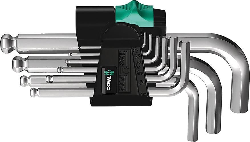 WERA Winkelschraubendreher-Satz 950PKS/9 9-tlg, 6-kant, 1,5 - 10 mm, Kugelkopf