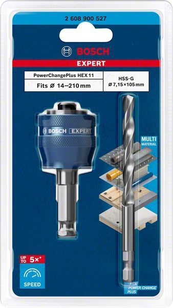 BOSCH PowerChange Plus Adapter Hex 11 mm, HSS-G 7,15x105