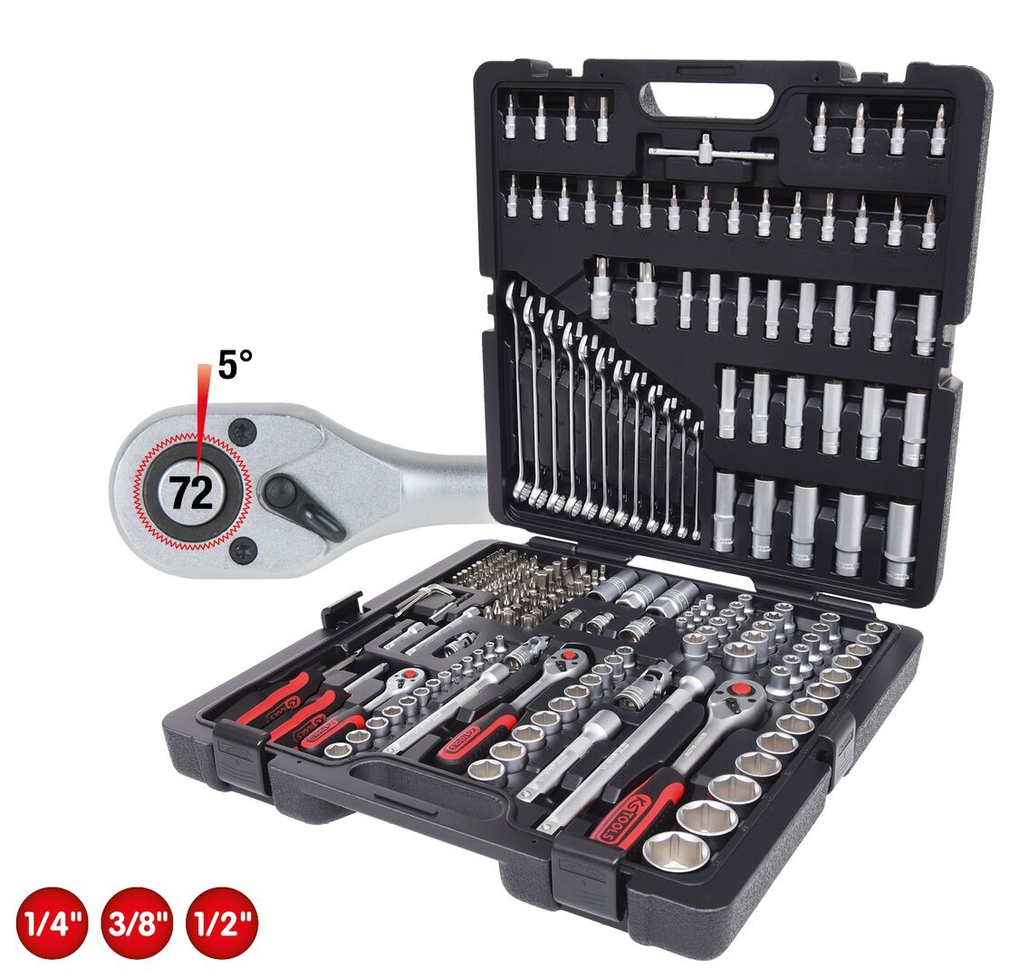 KS TOOLS Steckschlüsselsatz 216-tlg. 917.0216  1/4"+3/8"+1/2"