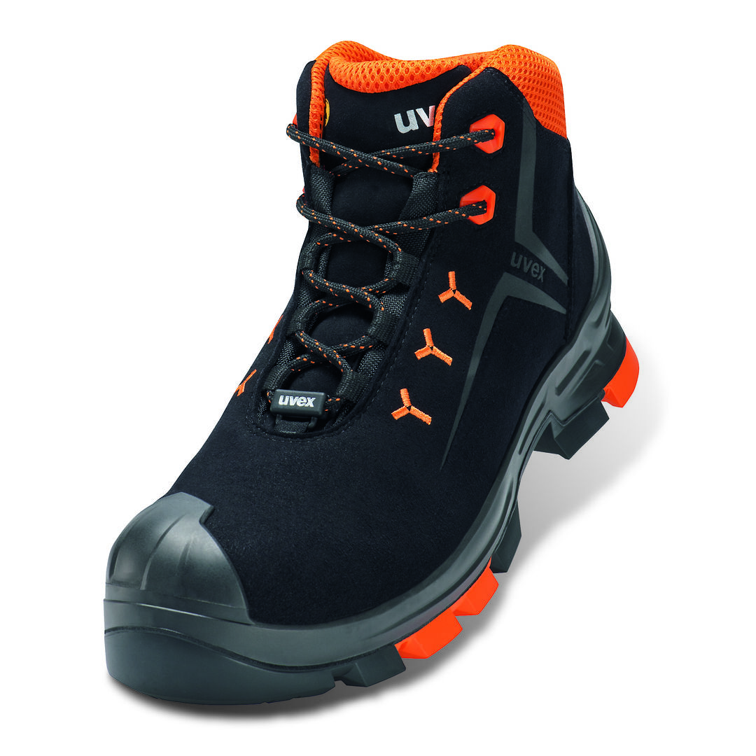 UVEX 2 Sicherheits-Stiefel Gr. 44 W11 S3L ESD SR schw/orange 6509.2