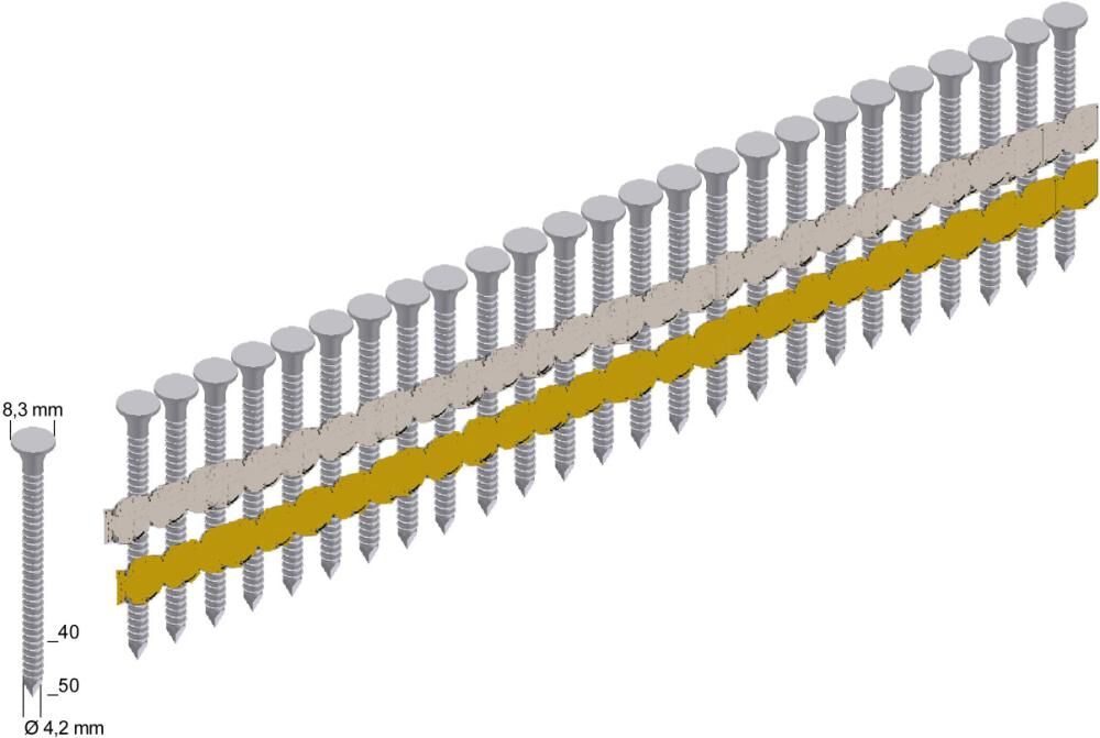 PREBENA Ankernägel 20° 4,0x50mm NK Ring 2000/Pack PREBENA Ankernägel 20° 4,0x50mm NK Ring 2000/Pack