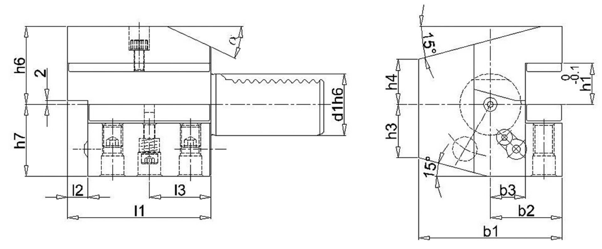 VDI Axial Werkzeugh. Re. C3 30x20mm Überk.
