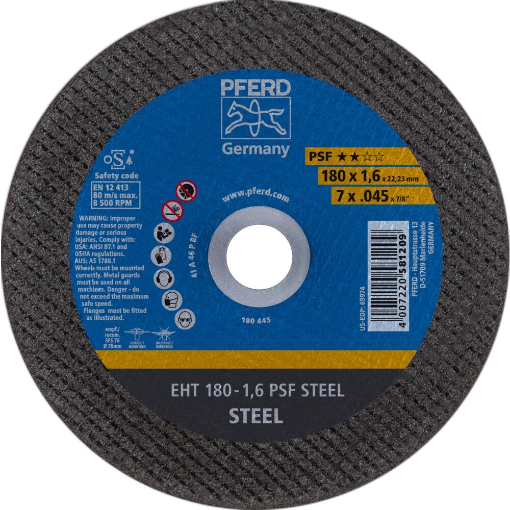 PFERD Trennschleifscheibe PS-Forte EHT 178-1,6 A 46 P PSF/22,23