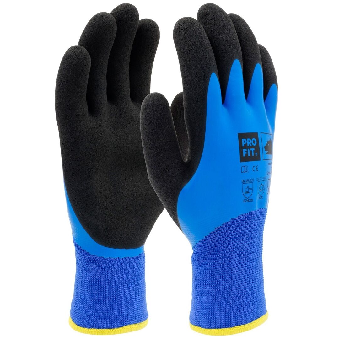 PRO FIT Kälteschutzhandschuh AbsolutCool Latex, blau/schwarz, Gr. 9