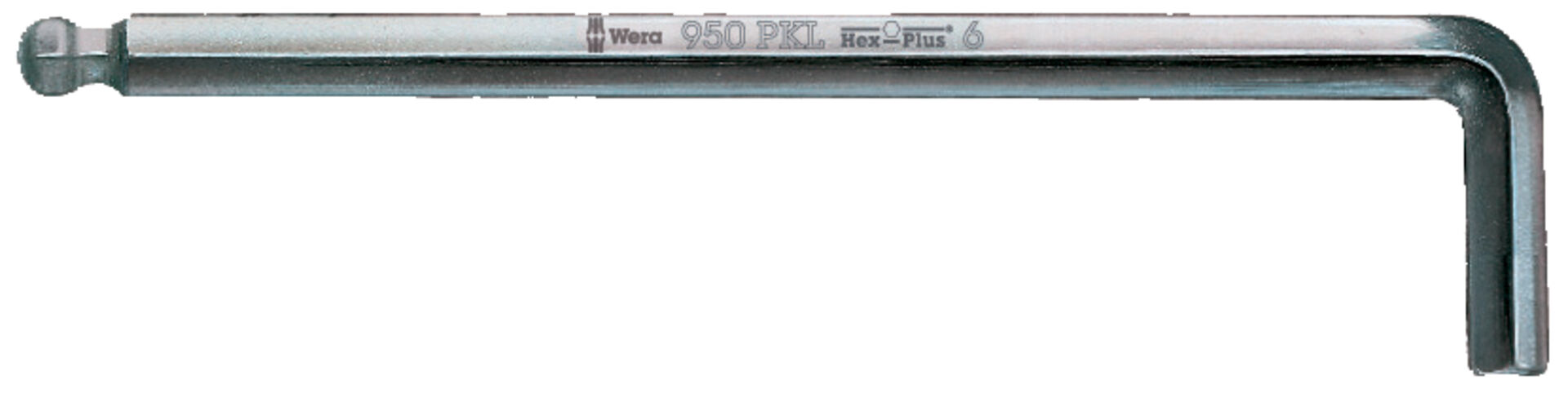 WERA hex-Plus 6kt.-Winkelschraubendreher verchromt, 2,5mm Kugelkopf