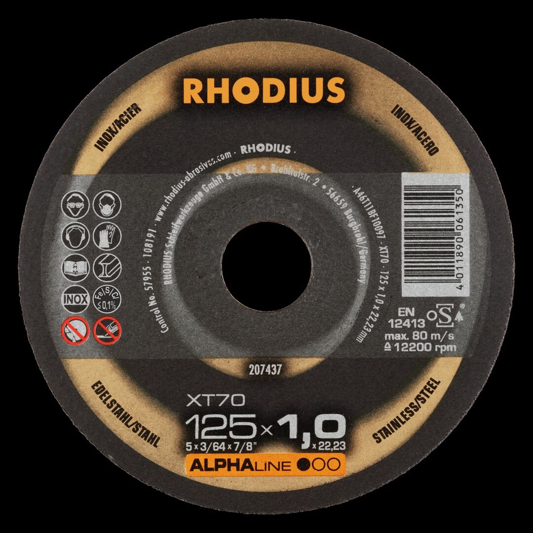 RHODIUS Trennscheibe XT 70 125 x 1mm 10 Stück in Dose verpackt RHODIUS Trennscheibe XT 70 125 x 1mm 10 Stück in Dose verpackt