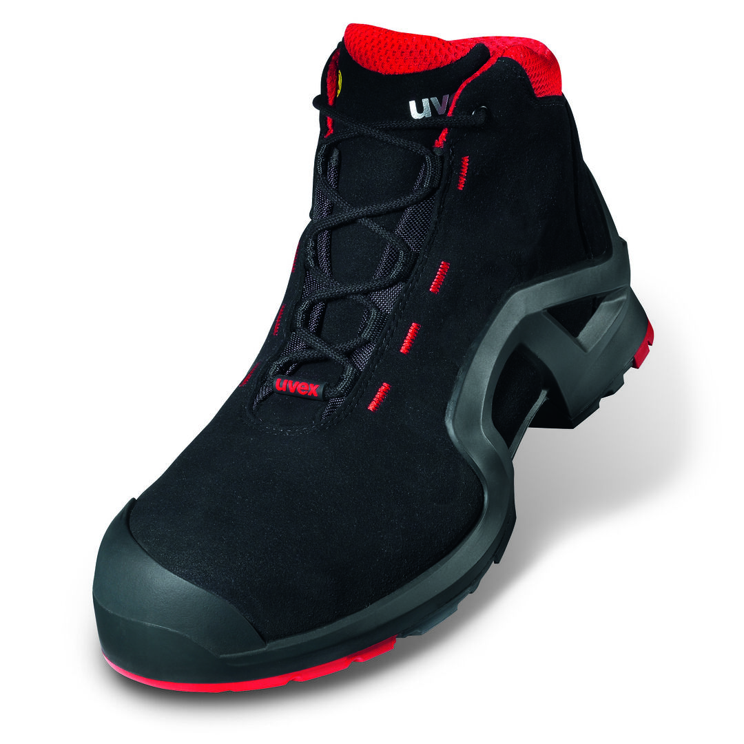 UVEX 1 x-tended Sicherheits-Stiefel Gr. 40 W11 S3L ESD SR schw/rot 8517.2