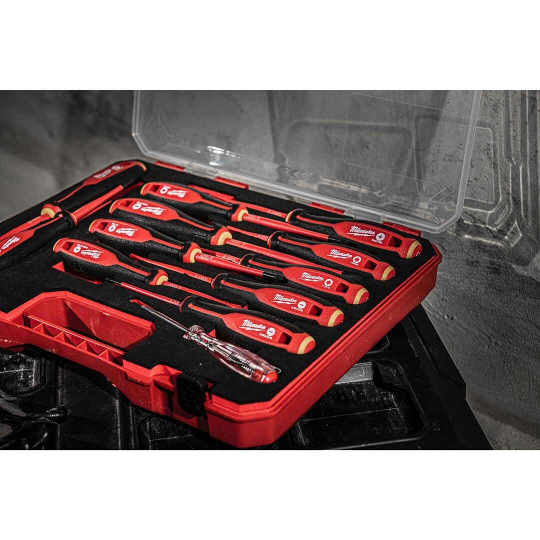 MILWAUKEE Schraubendreher Tri-Lobe Set SL/PH/Spannungsprüfer, VDE geprüft, 7tlg